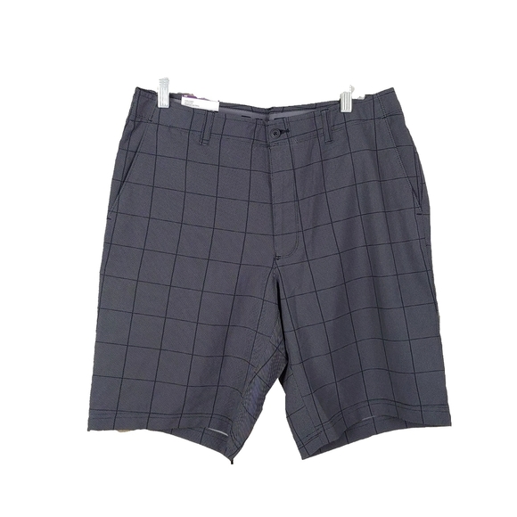 NWT PGA Tour Mens 36 Grey Plaid Stretch Shorts - Picture 2 of 7